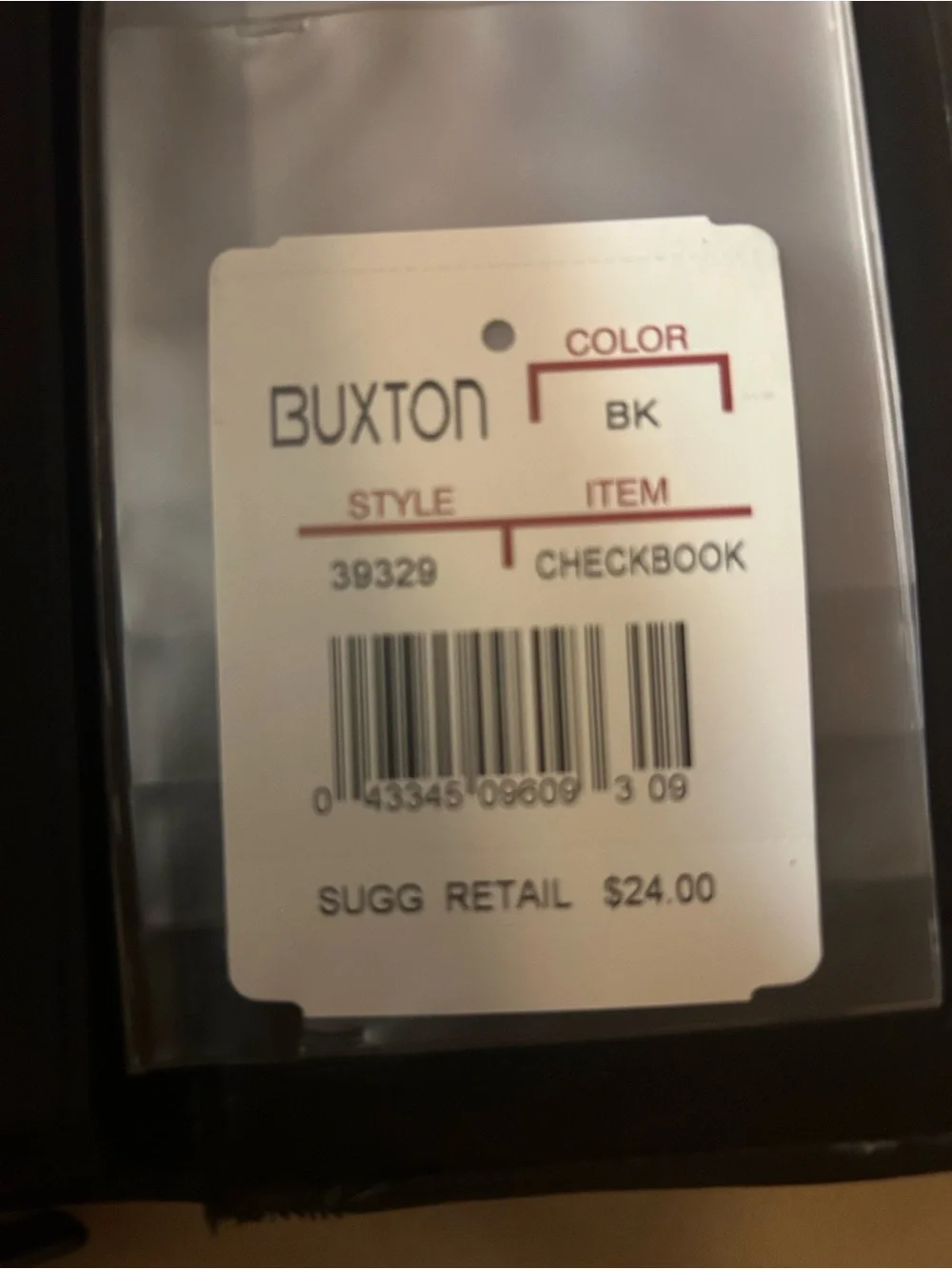 Buxton Black Leather Wallet with Branded ID Window